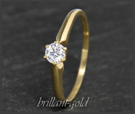 Brillant Ring aus 585 Gold; 0,26ct, Si1 Solitär