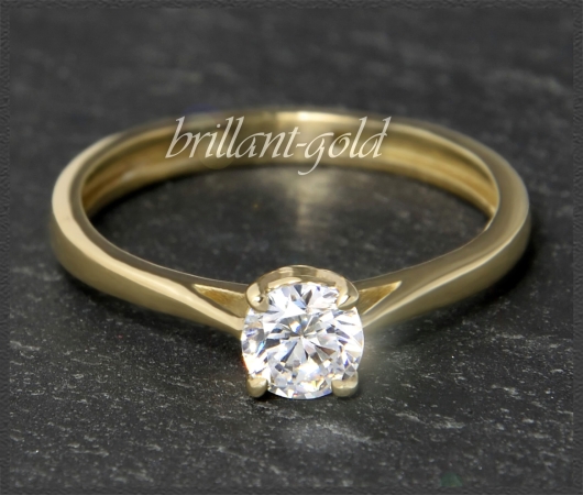 Brillant Ring aus 585 Gelbgold; 0,58ct, River D