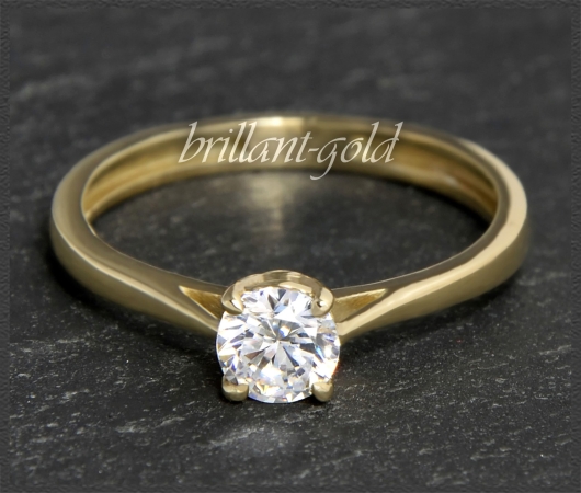 Brillant Ring aus 585 Gelbgold; 0,58ct, River D