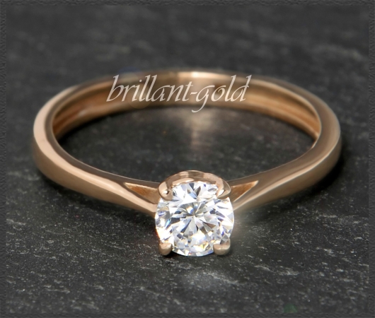 Brillant Ring mit 0,58ct, River D; 585 Rotgold