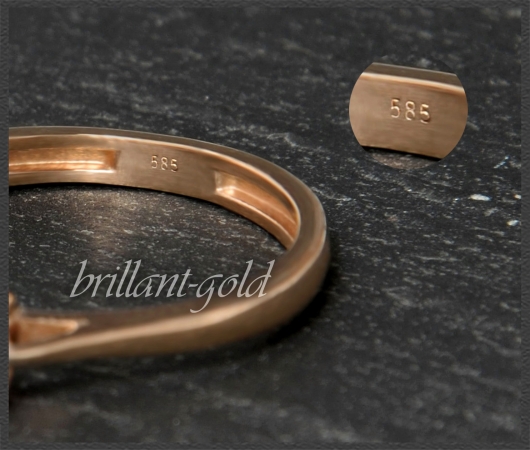 Brillant Ring mit 0,58ct, River D; 585 Rotgold