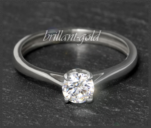 Brillant Ring aus 585 Weißgold; 0,53ct, F & Si1-2