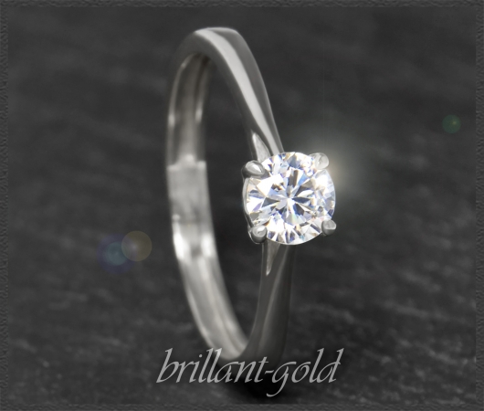 Brillant Ring aus 585 Weißgold; 0,53ct, F & Si1-2