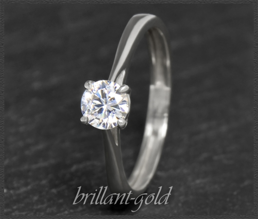 Brillant Ring aus 585 Weißgold; 0,53ct, F & Si1-2