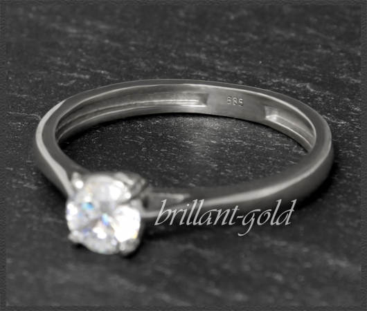 Brillant Ring aus 585 Weißgold; 0,53ct, F & Si1-2
