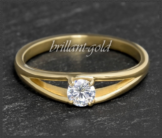 Brillant Ring aus 585 Gold; 0,27ct, D & VVS2