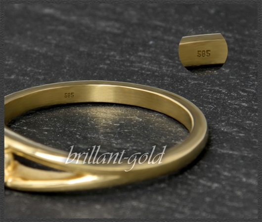 Brillant 585 Gold Ring; 0,22ct, Si1, DGI Zertifikat