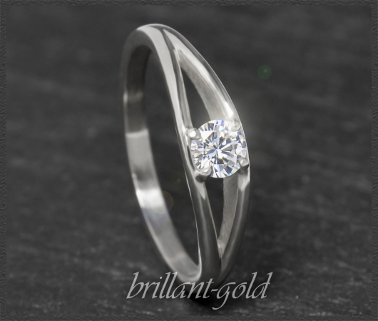 585 Gold Brillant Ring 0,25ct, Si2; DGI Zertifikat