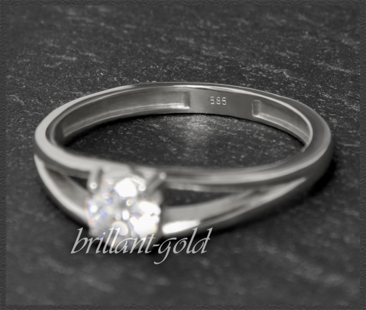 Brillant 585 Gold Ring 0,50ct, Top Wesselton, Si