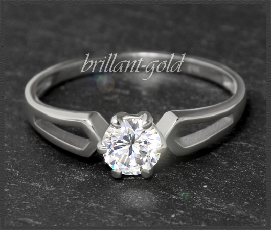 Brillant 585 Weißgold Ring mit 0,53ct; Si1