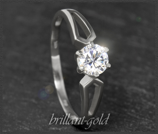 Brillant 585 Gold Ring 0,43ct, Si2; DGI Zertifikat
