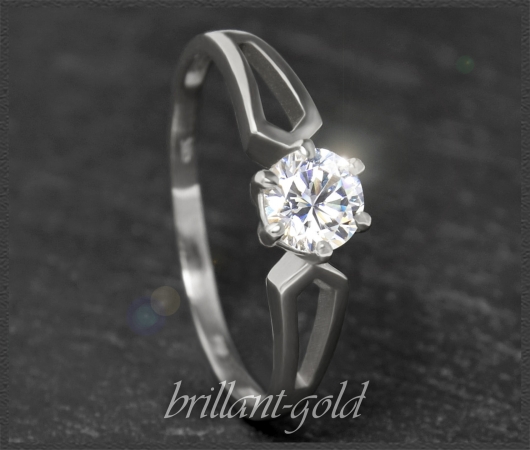 Brillant 585 Gold Ring 0,55ct; River & Lupenrein