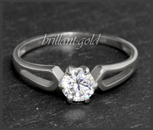 Brillant 585 Weißgold Ring mit 0,53ct; Si1