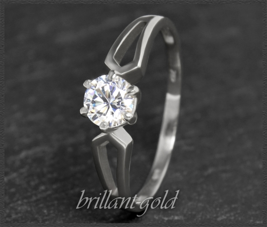 Brillant 585 Gold Ring 0,43ct, Si2; DGI Zertifikat
