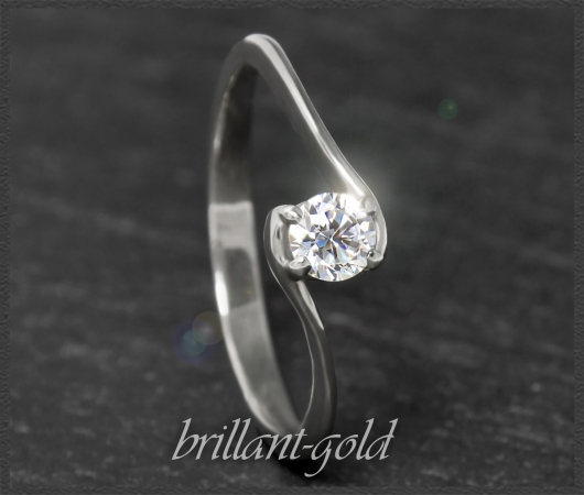 Brillant 585 Gold Ring 0,28ct, Si2; DGI Zertifikat