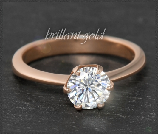 Brillant 585 Gold Ring; 1,24ct; 14K Rotgold