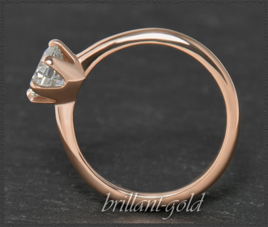 Brillant 585 Gold Ring; 1,24ct; 14K Rotgold