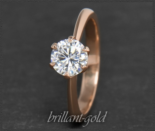 Brillant 585 Gold Ring; 1,24ct; 14K Rotgold