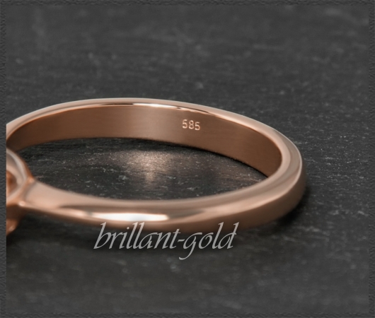 Brillant 585 Gold Ring; 1,24ct; 14K Rotgold