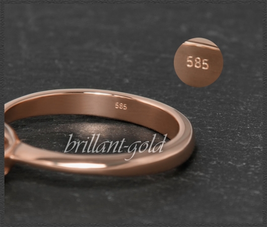 Brillant 585 Gold Ring; 1,24ct; 14K Rotgold