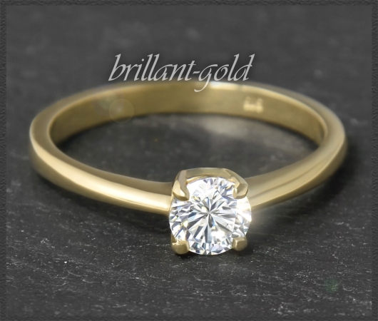Brillant 585 Gold Ring; 0,51ct, River D, Si2-3