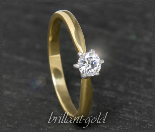 Lupenreiner Brillant Ring aus 585 Gold; 0,31ct