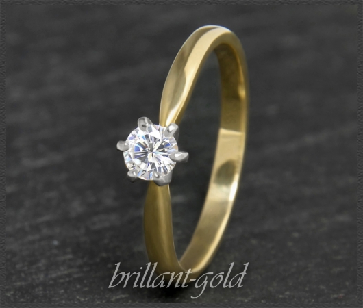 Lupenreiner Brillant Ring aus 585 Gold; 0,31ct