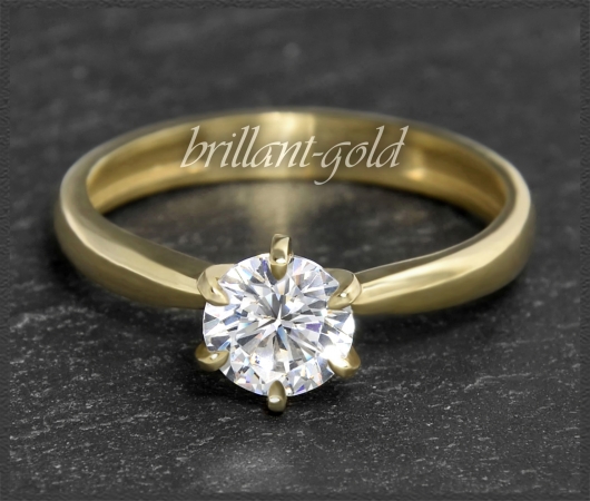 Brillant Ring 1,03ct, Wesselton H-I, 585 Gelbgold