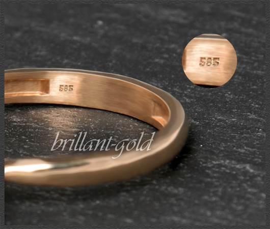 Brillant 585 Gold Damen Ring, Solitär Diamant 1,03ct, Si1; 14 Karat Rotgold NEU