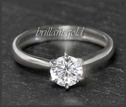 Brillant 585 Gold Ring 1,03ct, Top Wesselton