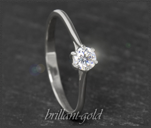 Brillant Ring aus 585 Gold; 0,30ct, Wesselton, Si1