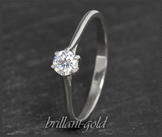 Brillant Ring aus 585 Gold; 0,30ct, Wesselton, Si1