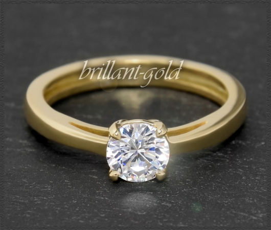 Brillant 585 Gold Ring 0,95ct, Si2; Verlobungsring