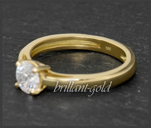 Brillant 585 Gold Ring 0,95ct, Si2; Verlobungsring