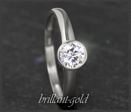 Brillant 585 Gold Ring mit 0,51ct, Si2, River D