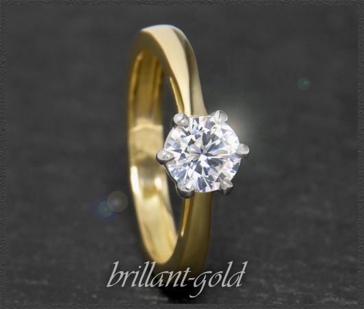 Brillant 585 Gold Ring 0,97ct, Top Wesselton