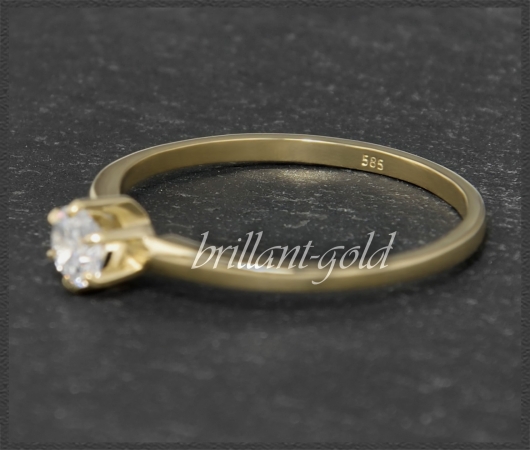 Brillant 585 Gold Ring 0,32ct; VVS2; Damenring