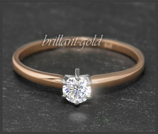 Brillant Ring 0,24ct, Si1; 585 Gold, DGI Zertifikat