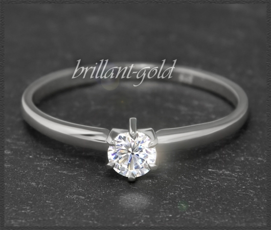 Brillant Ring in 585 Gold; 0,34ct, River E & VVS2