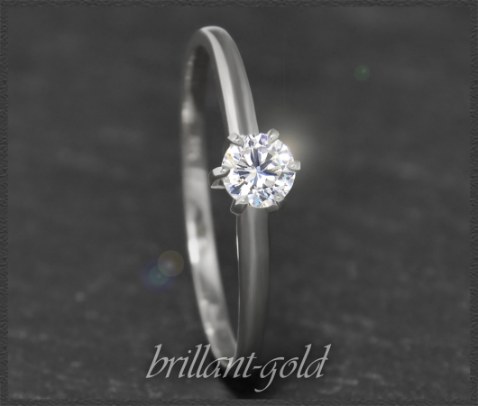 Brillant Ring in 585 Gold; 0,34ct, River E & VVS2