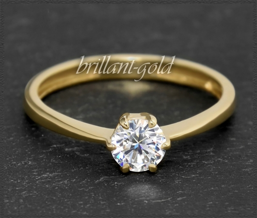 Brillant Ring in 585 Gold; 0,54ct; Wesselton, Si2