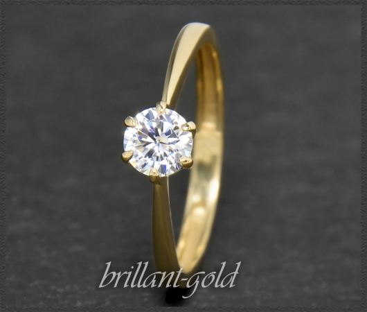 Brillant Ring in 585 Gold; 0,54ct; Wesselton, Si2