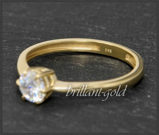 Brillant Ring in 585 Gold; 0,54ct; Wesselton, Si2