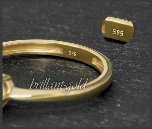 Brillant 585 Gelbgold Ring; 0,53ct, River; Si1-2