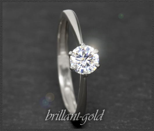 Brillant 585 Gold Ring; 0,42ct, Si2; DGI Zertifikat