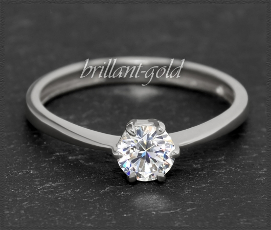 Brillant 585 Gold Ring; 0,42ct, Si2; DGI Zertifikat