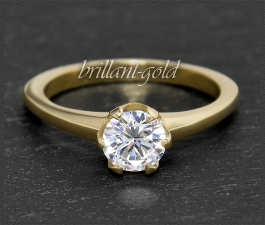 585 Gold Brillant Ring 0,93ct, Si1; Solitärring