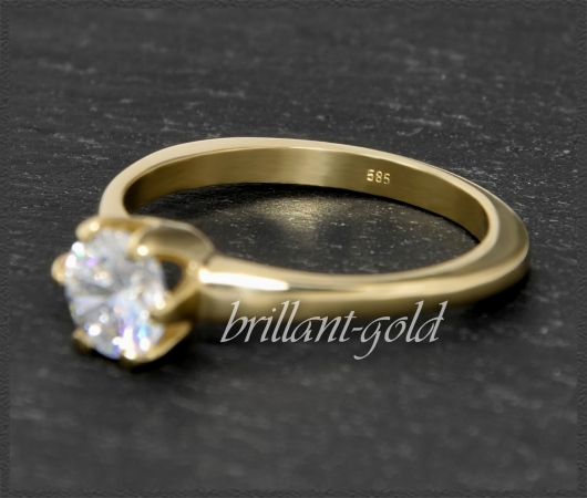 585 Gold Brillant Ring 0,93ct, Si1; Solitärring