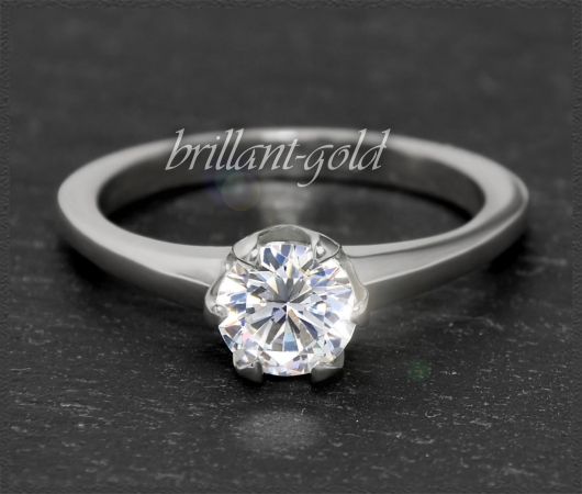 Brillant Ring aus 585 Gold; 1,02ct, Wesselton H, Si1