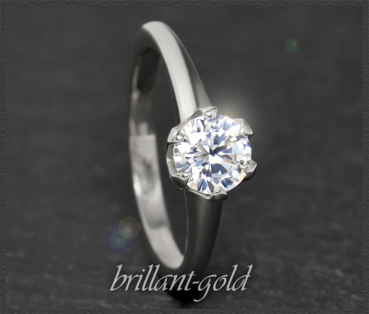 Brillant Ring aus 585 Gold; 1,02ct, Wesselton H, Si1